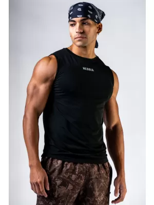 Tricou fără cusături și fără mâneci POWER 899 BLACK Nebbia