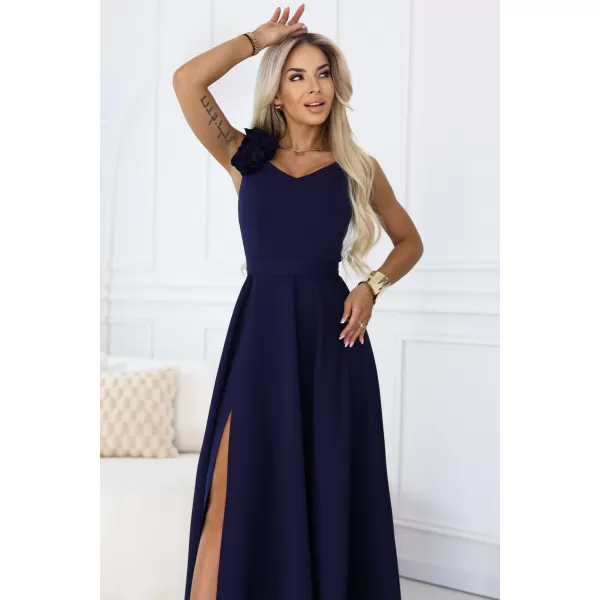  Rochie NUMOCO 643-4 ALBASTRU MARIN 