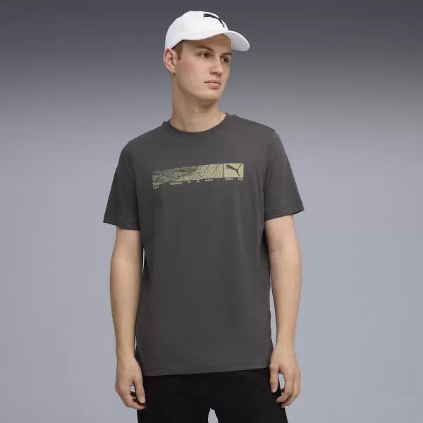  Tricou pentru bărbați PUMA TECH GRAPHIC TEE 688227-44 GRI ÎNTUNERIC 