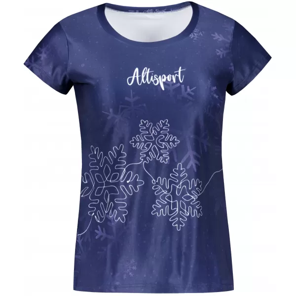  Tricou de Crăciun premium pentru femei ALTISPORT VOJ/ALWVN8TR06 ALBASTRU ÎNCHIS 