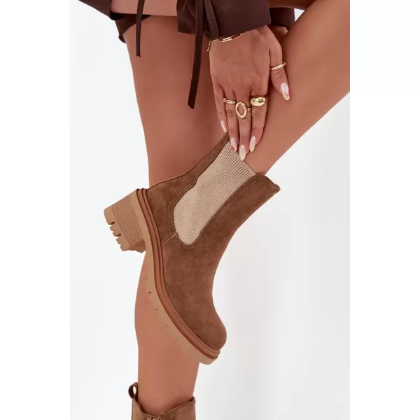  Pantofi de dama cu toc BOTO ZORALIA 38881 KAKI 