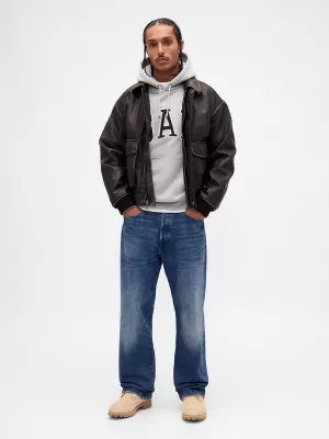 Hanorac pentru bărbați GAP HEAVYWEIGHT LOGO HOODIE PULLOVER 823104-05 ERICA GRI DESCHIS