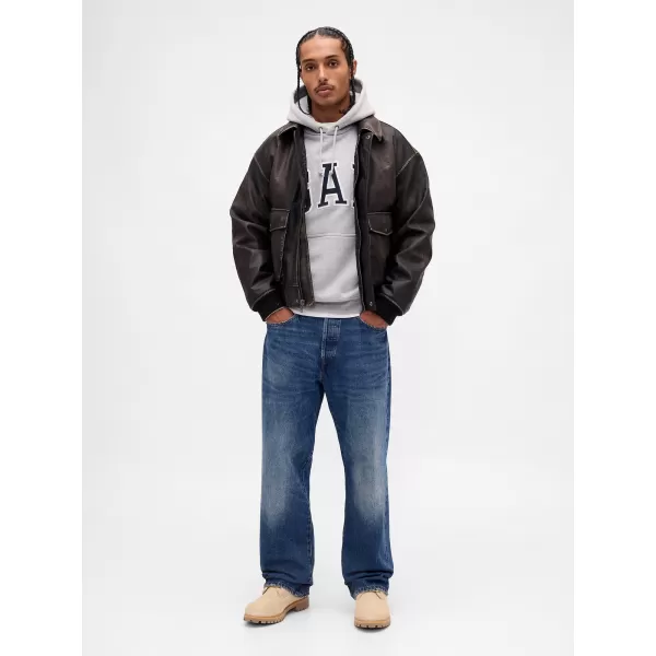  Hanorac pentru bărbați GAP HEAVYWEIGHT LOGO HOODIE PULLOVER 823104-05 ERICA GRI DESCHIS 