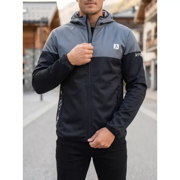  Jachetă softshell premium pentru bărbați ALTISPORT VOJ/ALM051JACK01 NEGRU CENUȘIU 