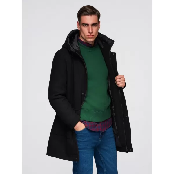  Palton pentru bărbați OMBRE OM-COWC-0132 NEGRU 