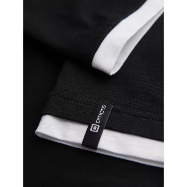  Tricou pentru bărbați OMBRE OM-TSCT-0256 NEGRU 