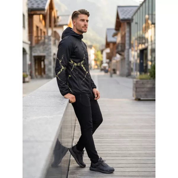  Jachetă softshell premium pentru bărbați ALTISPORT VOJ/ALM129JACK01 NEGRU/MILITAR 
