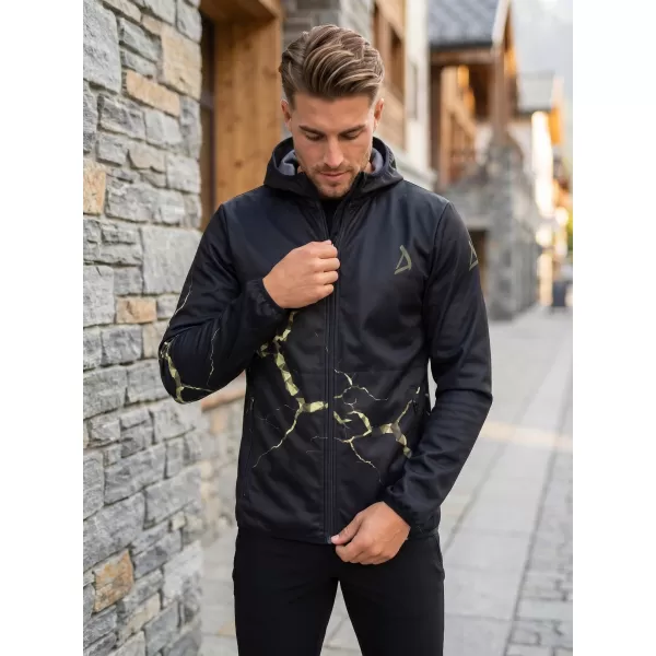  Jachetă softshell premium pentru bărbați ALTISPORT VOJ/ALM129JACK01 NEGRU/MILITAR 