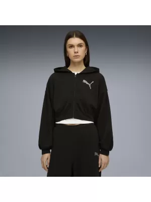 Hanorac de dama PUMA ESS GRAPHIC BEDAZZLED HOODIE 635394_01 PUMA NEGRU