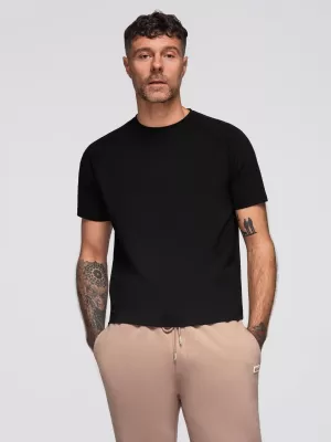 Tricou pentru bărbați OMBRE OM-TSCT-0240 NEGRU