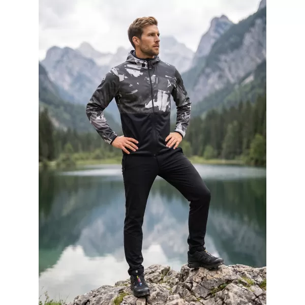 Jachetă softshell premium pentru bărbați ALTISPORT VOJ/ALM125JACK01 MASCA/NEGRU 