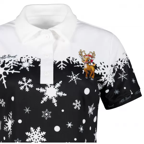  Tricou de Crăciun de damă cu guler premium ALTISPORT VOJ/ALWVN3TR05 ALB 