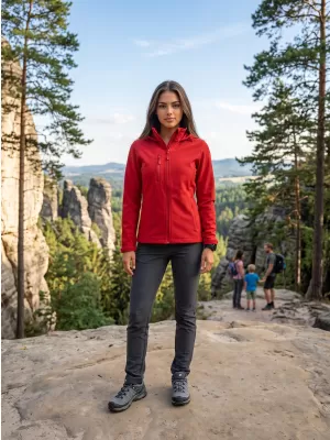 Jachetă softshell pentru femei ALTISPORT NoPrint NP/ALW945 ROŞU