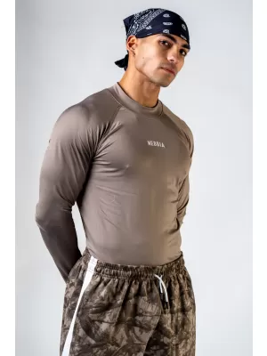 Tricou fără cusături cu mâneci lungi POWER 901 LIGHT BROWN ASH Nebbia