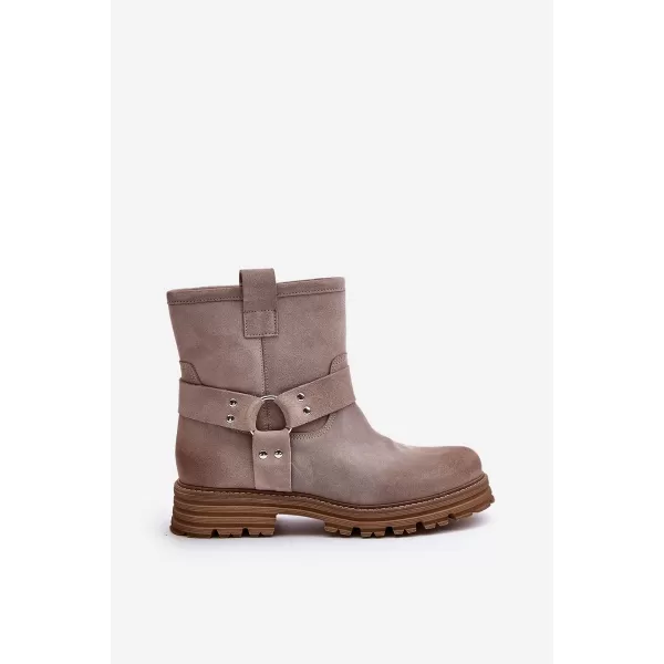  Pantofi de dama cu toc BOTO CAPPUCINO 33658 VELUR 