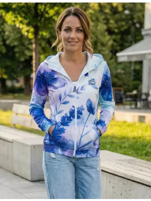 Hanorac premium pentru femei cu fermoar ALTISPORT VOJ/ALW127MI02 ALBASTRU/VIOLET