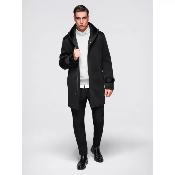  Palton pentru bărbați OMBRE OM-COLC-0144 NEGRU 