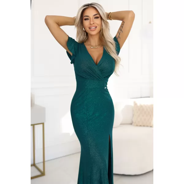  Rochie NUMOCO 598-2 VERDE STICLA 