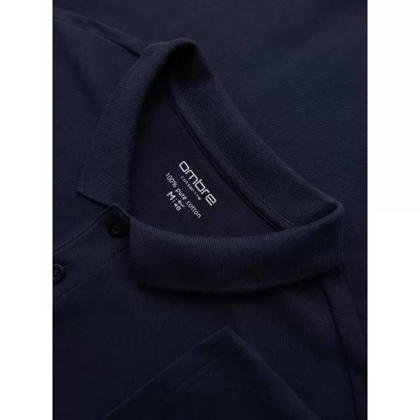  Tricou pentru bărbați OMBRE OM-POBL-0162 ALBASTRU MARIN 