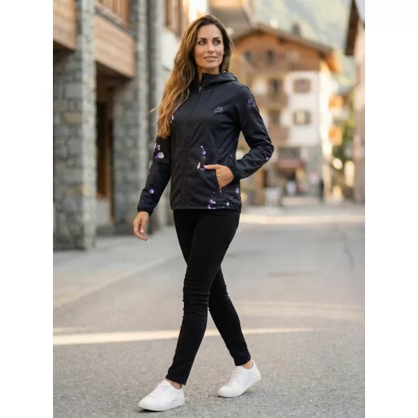  Jachetă softshell premium pentru femei ALTISPORT VOJ/ALW077JACK01 NEGRU/VIOLET 