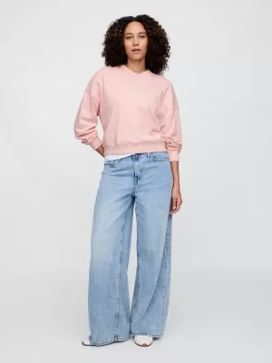 Hanorac de dama GAP LOGO WEDGE NECK SWEATSHIRT 714869-01 TRANDAFIR CEȚOS