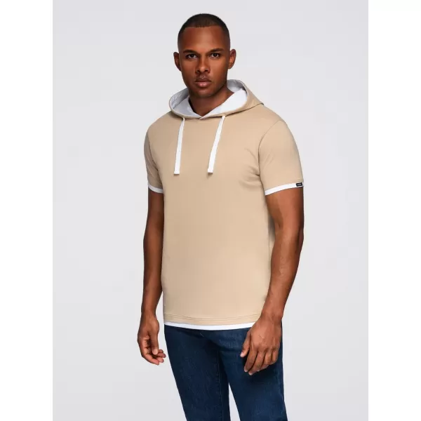  Tricou pentru bărbați OMBRE OM-TSCT-0256 BEJ 