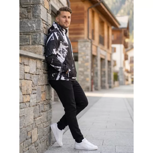  Jachetă softshell premium pentru bărbați ALTISPORT VOJ/ALM079JACK01 ALB-NEGRU 