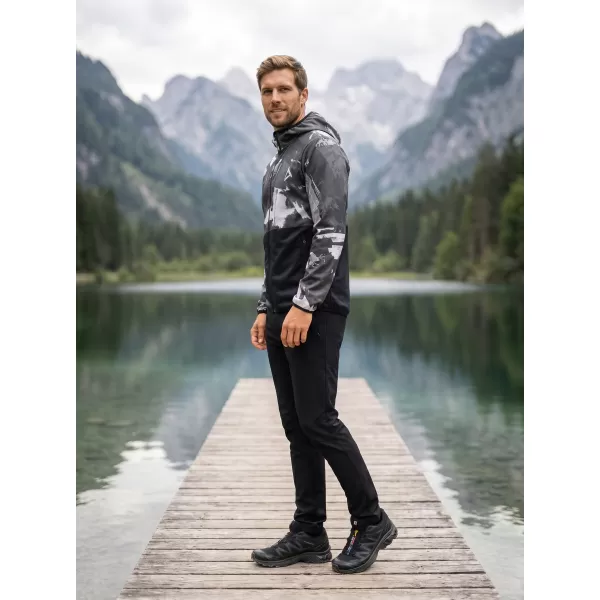  Jachetă softshell premium pentru bărbați ALTISPORT VOJ/ALM125JACK01 MASCA/NEGRU 