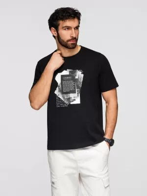Tricou pentru bărbați OMBRE OM-TSPT-0261 NEGRU