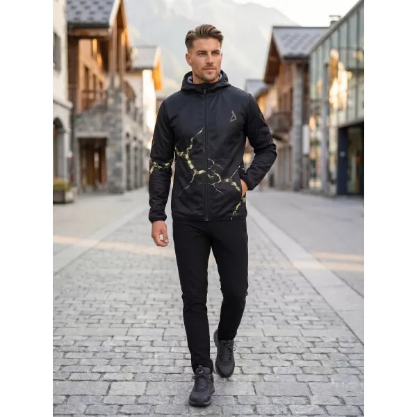  Jachetă softshell premium pentru bărbați ALTISPORT VOJ/ALM129JACK01 NEGRU/MILITAR 