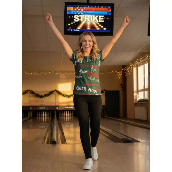  Tricou de Crăciun premium pentru femei ALTISPORT VOJ/ALWVN9TR06 VERDE 