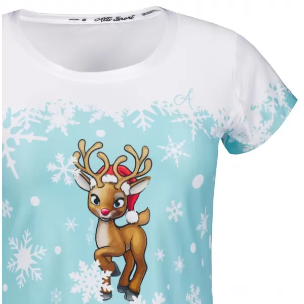  Tricou de Crăciun premium pentru femei ALTISPORT VOJ/ALWVN3TR06 ALBASTRU 