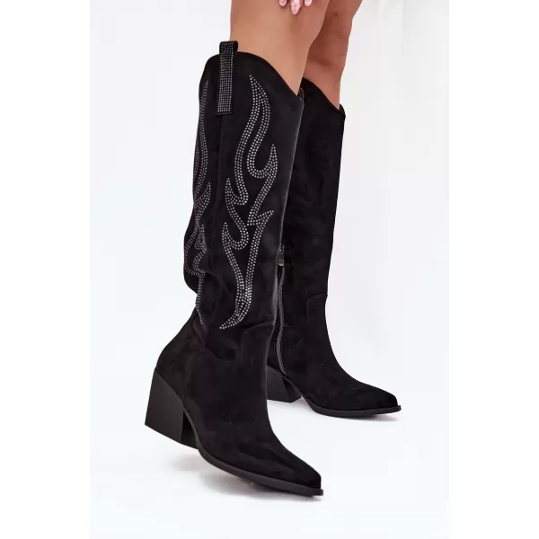  Pantofi de dama cu toc BOTO JOVINA 38555 NEGRU 