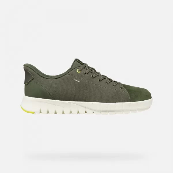  Adidași pentru bărbați GEOX FLEXTRIDE PLUS FAST IN G014654 VERDE ÎNCHIS 