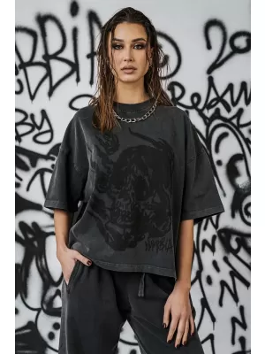 Tricou supradimensionat pentru femei NEBBIA x Sexsdreams 814 NEGRU