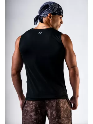 Tricou fără cusături și fără mâneci POWER 899 BLACK Nebbia