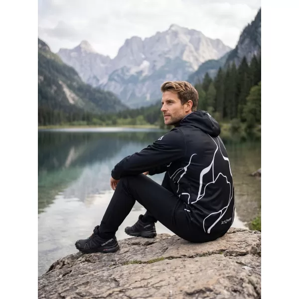  Jachetă softshell premium pentru bărbați ALTISPORT VOJ/ALM073JACK01 NEGRU 