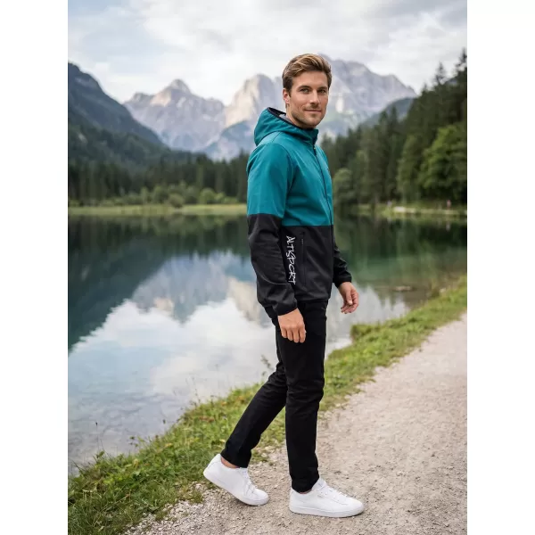  Jachetă softshell premium pentru bărbați ALTISPORT VOJ/ALM051JACK01 KEROSEN/NEGRU 