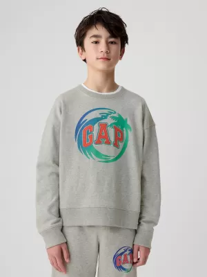 Hanorac pentru copii GAP LOGO SWEATSHIRT 406762-00 GRI DESCHIS DESCHIS