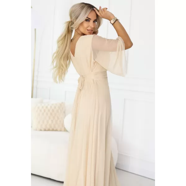  Rochie NUMOCO 654-2 BEJ ȘAMPANIE 