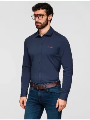 Cămașă pentru bărbați OMBRE K697 ALBASTRU MARIN