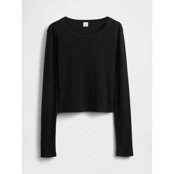  Tricou pentru femei GAP LONGSLEEVE LOGO TEE 801017-04 NEGRU 