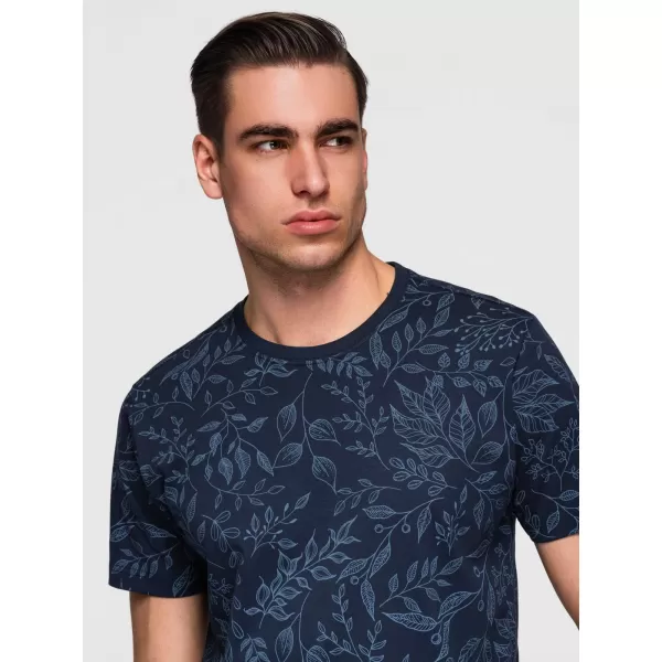  Tricou pentru bărbați OMBRE OM-TSFP-0262 ALBASTRU MARIN 