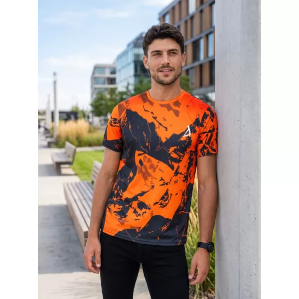  Tricou premium pentru bărbați ALTISPORT VOJ/ALM131TR01 PORTOCALIU/NEGRU 