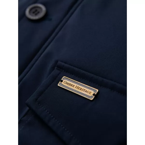  Parka pentru bărbați OMBRE OM-JAPJ-0287 ALBASTRU MARIN 