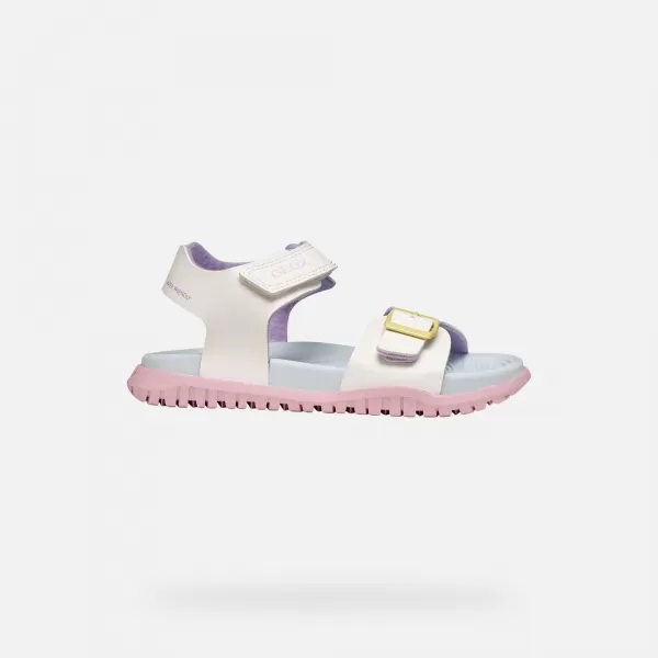  Sandale pentru fete GEOX SANDAL FUSBETTO J35HQA000BCC0653 ALB 