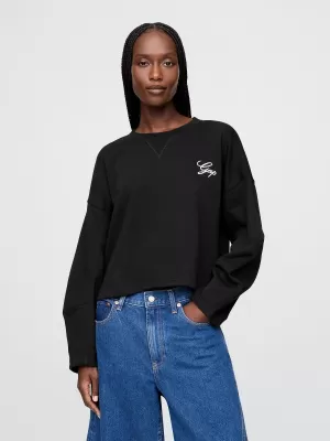 Hanorac de dama GAP LOGO HORSESHOE SWEATSHIRT 767368-01 NEGRU ADEVĂRAT