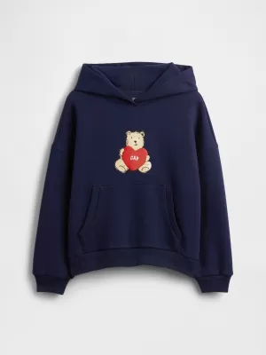 Hanorac pentru copii GAP LOGO HOODIE PULLOVER 847141-01 UNIFORMA MARINEI