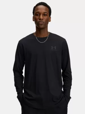 Tricou pentru bărbați UNDER ARMOUR UA SPORTSTYLE LEFT CHEST LS 1329585-002 NEGRU