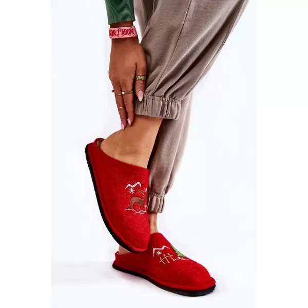  Papuci de damă BIG STAR KK276017 RED/BEIG Pantofi Big Star 